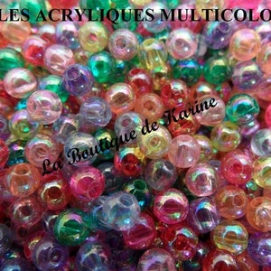 250 pearls PEARLY acrylic multicolored ø 4 mm - creating jewelry