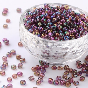 1000 PERLINE DI ROCA multicolore viola blu verde Diametro 2 mm 12/0 - creazione gioielli
