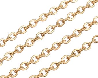 Chaîne En Acier Inoxydable 304, Maille Forçat Argentée 2,5 X 2 Mm - Longueur 2 Mètres, Neuve