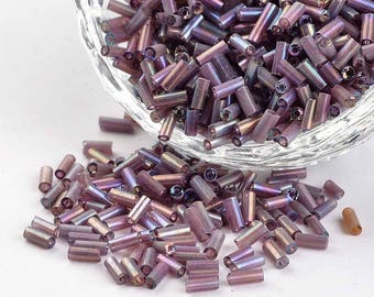 500 pcs CZECH glass bugle BEADS TUBE - Purple - Size 5 mm - Handmade Jewelry Making