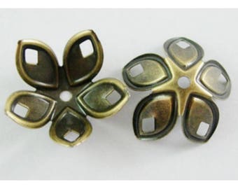30 COUPELLES PERLE INTERCALAIRE metal bronze 18 mm - creation bijoux perles