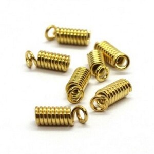 60 PUNTE morsetto per filo METAL SPRING oro 8 x 2,5 mm - creazione di perline per gioielli