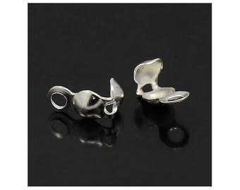 100 caps wrap knots has folding metal silver 9 x 3 mm open loop - creating jewelry beads