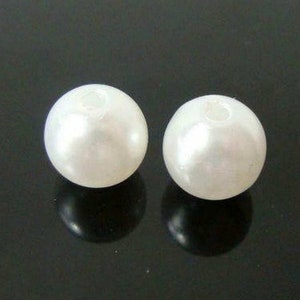 Lot De 200 PERLES NACREES Blanche ACRYLIQUE Ø 6 mm Livraison Gratuite Creation image 3