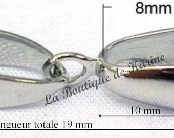 15 BELIERES ATTACHE PENDENTIF metal argente 6 x 19 mm - creation bijoux perles