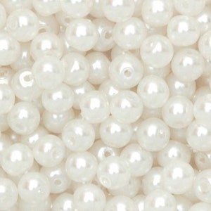 Lotto di 50 perle acriliche bianche perlate Ø 8 mm - Consegna gratuita - Creation