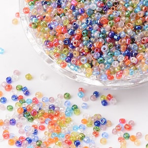 1000 pcs Round GLASS SEED BEADS - Rocailles - Multicolor - Size 12/0 Diameter 2 mm - Handmade Jewelry Making