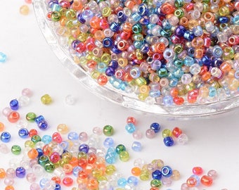 1000 PERLES DE ROCAILLE multicolore ø 2 mm 12/0 - creation bijoux