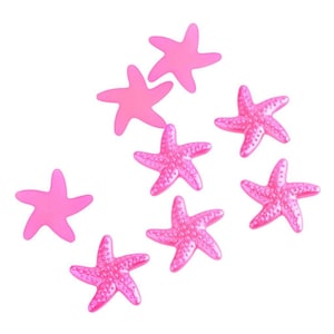 30 roze zeesterren cabochonkralen om 19 mm acryl te lijmen - platte achterkant - Creation Diy