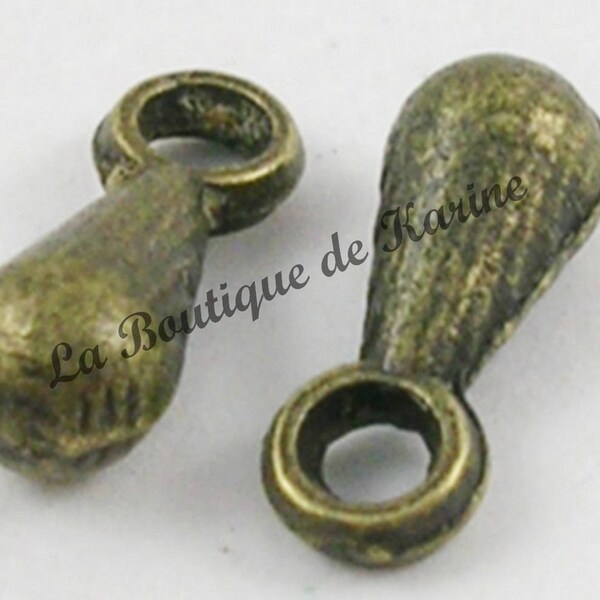 60 PERLES BRELOQUES GOUTTE metal bronze - creation bijoux