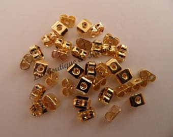100 FERMOIRS BOUCLES D'OREILLES metal dore - creation bijoux perles