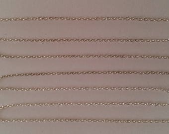 2 M de CHAINE METAL ARGENTE clair 1,5 x 2 mm tres fine - creation bijoux perles