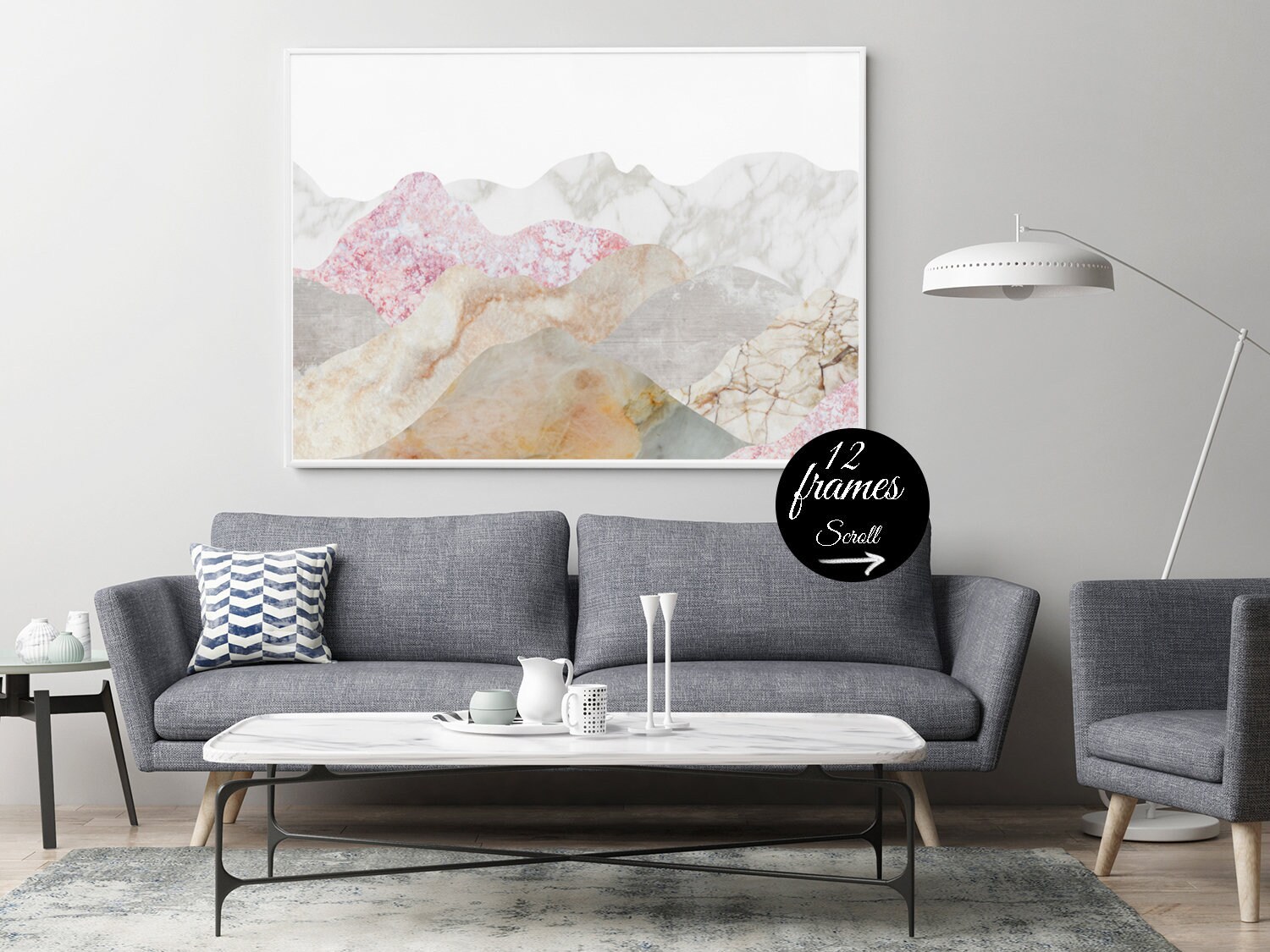 Mountains Framed Wall Art Scandinavian Poster Affiche Etsy