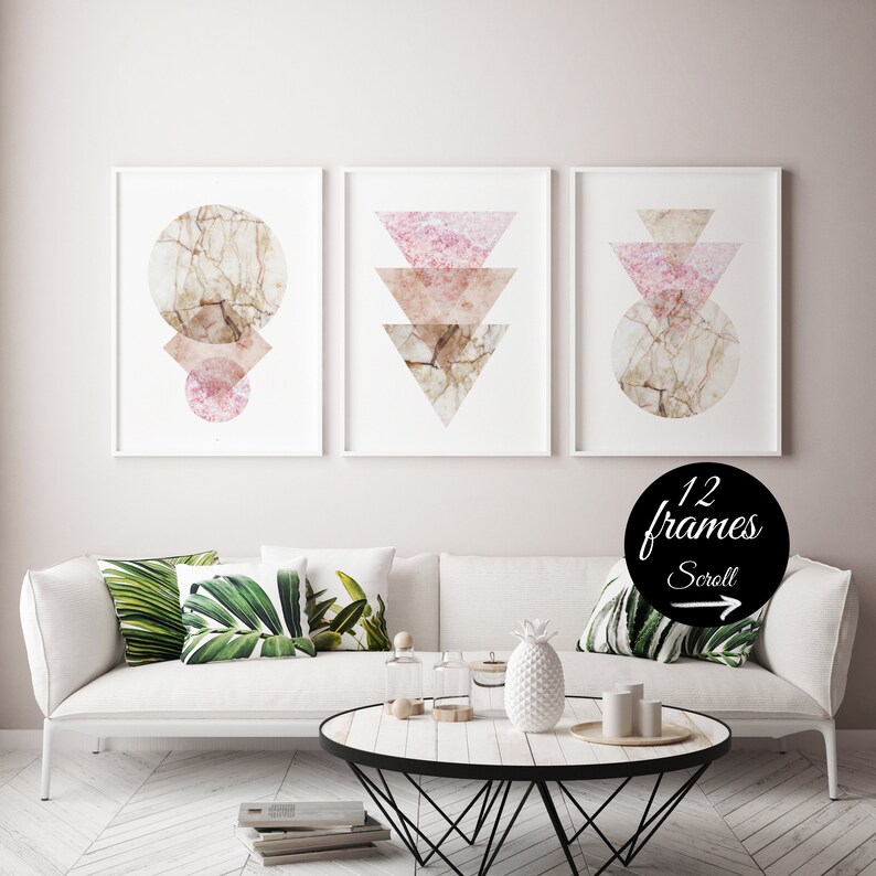 10 Save Abstract 3 Piece Wall Art Framed Extra Large Art Etsy