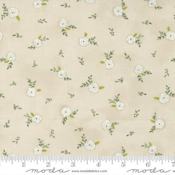 Happiness Blooms - Deb Strain - Tossed Blooms - Natural - 56056-12 - Fabric is sold in 1/2 yard increments and cut continuously