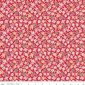 Autumn - Lori Holt - Cosmos - C14659-Rileyred - Fabric is sold in 1/2 yard increments and cut continuously