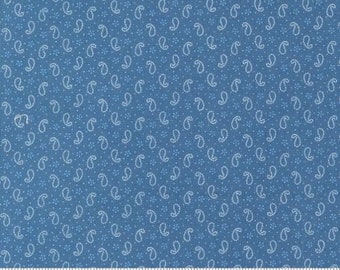 Denim & Daisies - Fig Tree - Petite Paisleys - Denim - 35387-17 - Fabric is sold in 1/2 yard increments and cut continuously