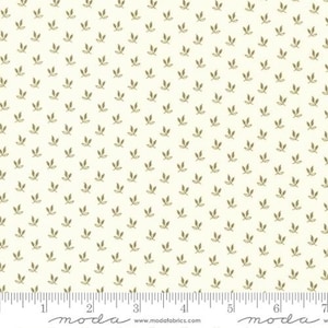 Joyful Gatherings - Primitive Gatherings - Triple Leaf - Snow Evergreen-49212-21 - Fabric is sold in 1/2 yd increments and cut continuously