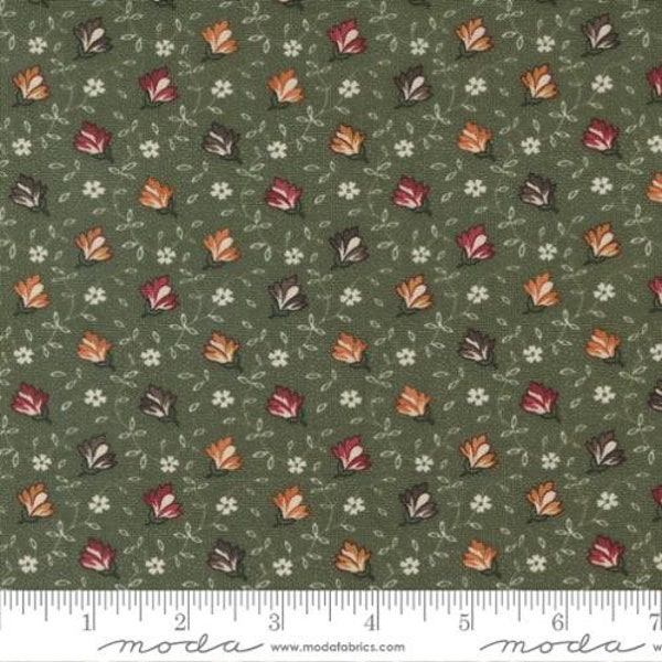 Fluttering Leaves - Kansas Trouble - Late Bloomers - Evergreen - 9732-15 - Fabric is sold in 1/2 yard increments and cut continuously