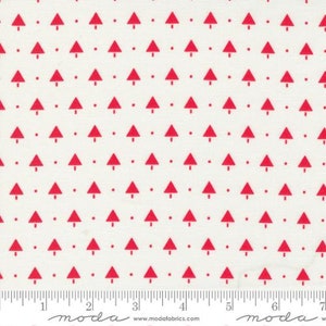 Merry Little Christmas - Bonnie & Camille -Little Trees - Cream Red - 55246-22 - Fabric is sold in 1/2 yard increments and cut continuously