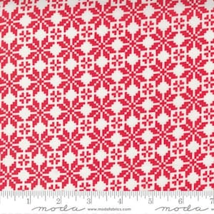 Merry Little Christmas - Bonnie & Camille -Christmas Sweater-Cream Red- 55242-19 - Fabric is sold in 1/2 yd increments and cut continuously