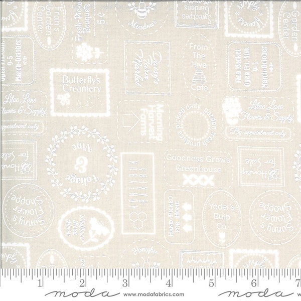 Spring Brook - Corey Yoder - Seed Catalog - Stone - 29115-22 - Fabric is sold in 1/2 yard increments and cut continuously