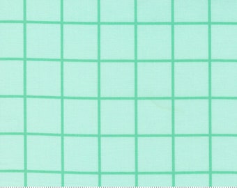 One Fine Day - Bonnie & Camille - Windowpane Check - Aqua - 55235-16 - Fabric is sold in 1/2 yard increments and cut continuously