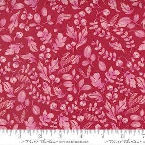 Wild Blossoms - Robin Pickens - Leafy - Poppy - 48736-19 - Fabric is sold in 1/2 yard increments and cut continuously