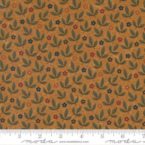 Fluttering Leaves - Kansas Trouble - Leaves - Golden Oak - 9734-12 - Fabric is sold in 1/2 yard increments and cut continuously