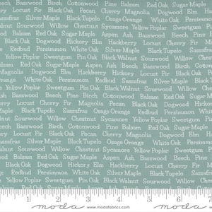 Cozy Up - Corey Yoder - Trees Text - Blue Skies - 29124-27 - Fabric is sold in 1/2 yard increments and cut continuously
