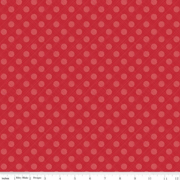 Snowed In - Anka's Treasures - Sketched Dots - Red - C10817-Red - Fabric is sold in 1/2 yard increments