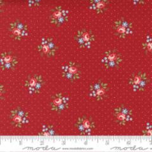 Belle Isle - Minick & Simpson - Dotted Floral - Red - 14925-12 - Fabric is sold in 1/2 yard increments and cut continuously