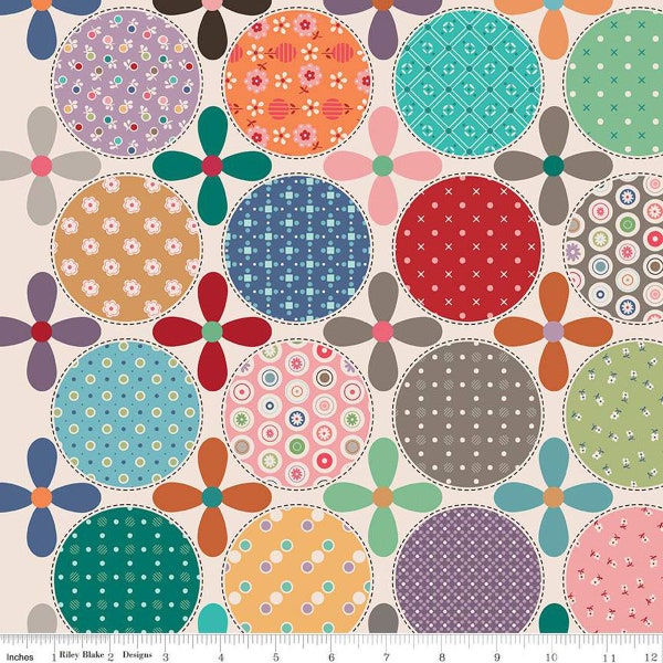 Bee Dots - Lori Holt - Home Decor Daisy Dots - HD14184-Multi - Fabric is sold in 1/2 yard increments and cut continuously