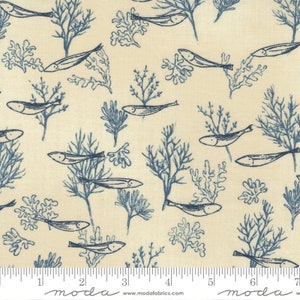 To The Sea - Janet Clare - Shoal - Pearl - 16932-16 - Fabric is sold in 1/2 yard increments and cut continuously