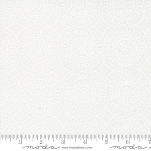 Coriander Seeds - Corey Yoder - Medallion - White - 29147-11 - Fabric is sold in 1/2 yard increments and cut continuously