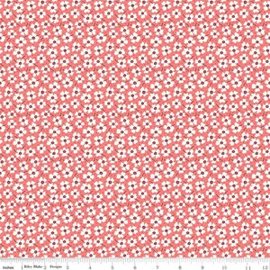 Flea Market - Lori Holt - Daisy - Lipstick - C10219-Lipstick - Fabric is sold in 1/2 yard increments and cut continuously
