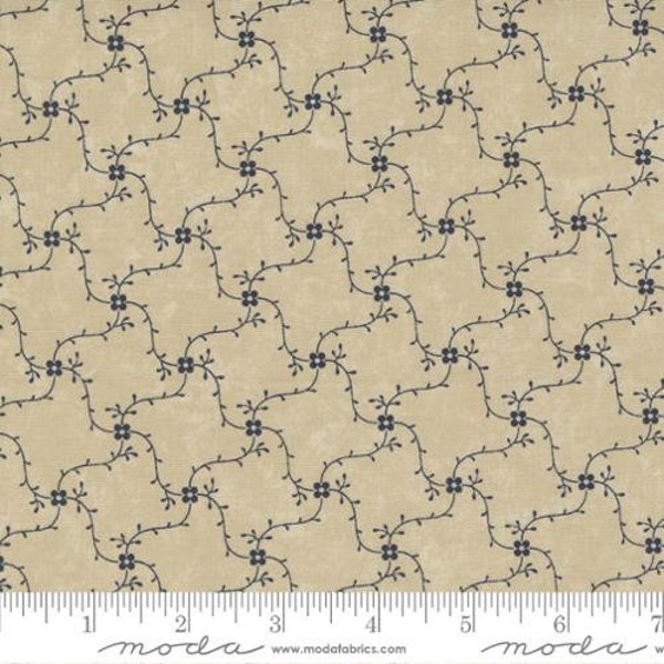 Freedom Road - Kansas Trouble - Vine - Tan Blue - 9697-21 - Fabric is sold in 1/2 yard increments and cut continuously