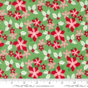 Kitty Christmas - Urban Chiks - Weihnachtsstern - Holly - 31201-15 - Der Stoff wird in 1/2 Yard Schritten verkauft und fortlaufend geschnitten