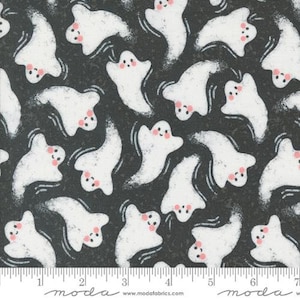 Hey Boo - Lella Boutique - Friendly Ghost - Midnight - 5211-16 - Fabric is sold in 1/2 yard increments and cut continuously