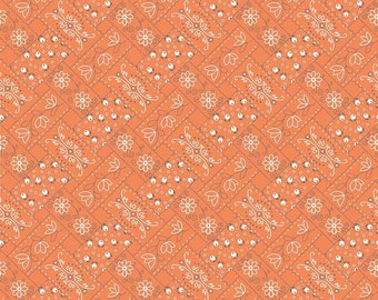 Farm Girl Vintage - Lori Holt - Bandana - C7874-Orange - Fabric is sold in 1/2 yard increments