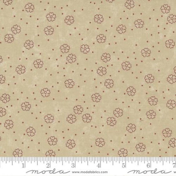 Freedom Road - Kansas Trouble - Moon Flower - Tan Red - 9693-21 - Fabric is sold in 1/2 yard increments and cut continuously