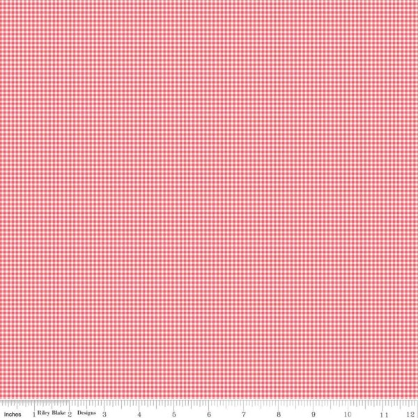 Prim - Lori Holt - Gingham - Tea Rose - C9698-Tea Rose - Fabric is sold in 1/2 yard increments
