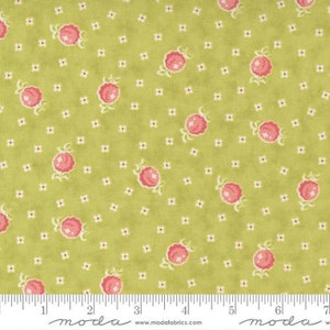 Stitched - Fig Tree - Raspberry Floral - Grass - 20431-13 - Fabric is sold in 1/2 yard increments and cut continuously