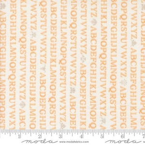 Agatha Road - Fig Tree - Alphabet - Ghost Pumpkin - 35411-11 - Fabric is sold in 1/2 yard increments and cut continuously