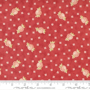 Stitched - Fig Tree - Raspberry Floral - Persimmon - 20431-14 - Fabric is sold in 1/2 yard increments and cut continuously