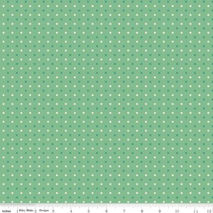 Bee Dots - Lori Holt - Mary - C14178-Leaf - Fabric is sold in 1/2 yard increments and cut continuously
