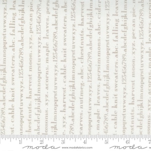 Pumpkins & Blossoms - Fig Tree - Text - Vanilla Pebble - 20425-26 - Fabric is sold in 1/2 yard increments and cut continuously