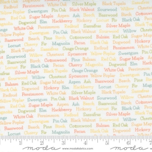 Cozy Up - Corey Yoder - Trees  Text - Cloud - 29124-11 - Fabric is sold in 1/2 yard increments and cut continuously