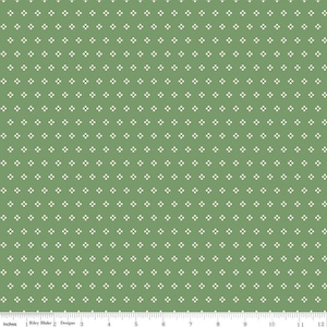 Bee Dots - Lori Holt - Paula - C14167-Basil - Fabric is sold in 1/2 yard increments and cut continuously