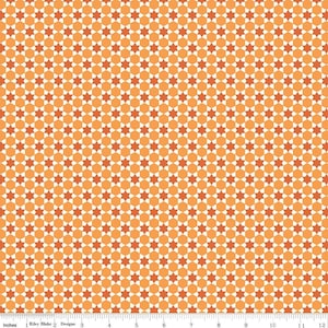 Flea Market - Lori Holt - Old Quilt - C10223-Orange - Fabric is sold in 1/2 yard increments and cut continuously